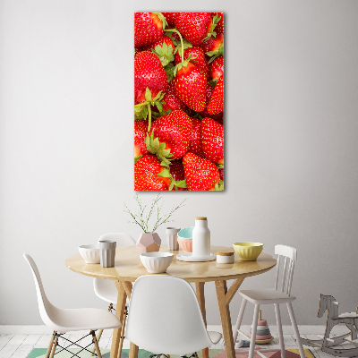 Quadro vetro acrilico verticale Fragole