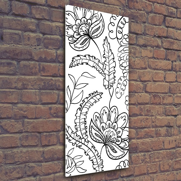 Quadro acrilico verticale Sfondo Zentangle