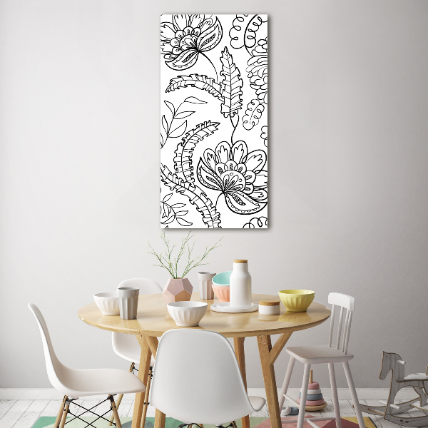 Quadro acrilico verticale Sfondo Zentangle