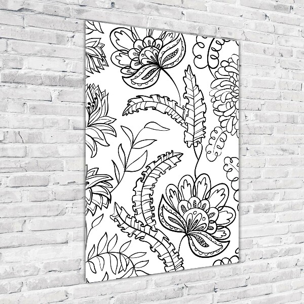 Quadro acrilico verticale Sfondo Zentangle