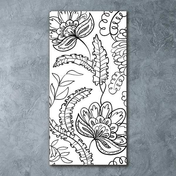 Quadro acrilico verticale Sfondo Zentangle