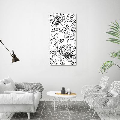 Quadro acrilico verticale Sfondo Zentangle