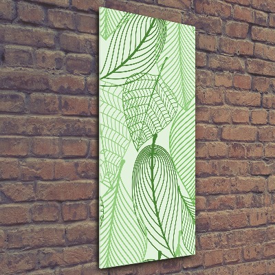 Quadro vetro acrilico verticale Foglie verdi