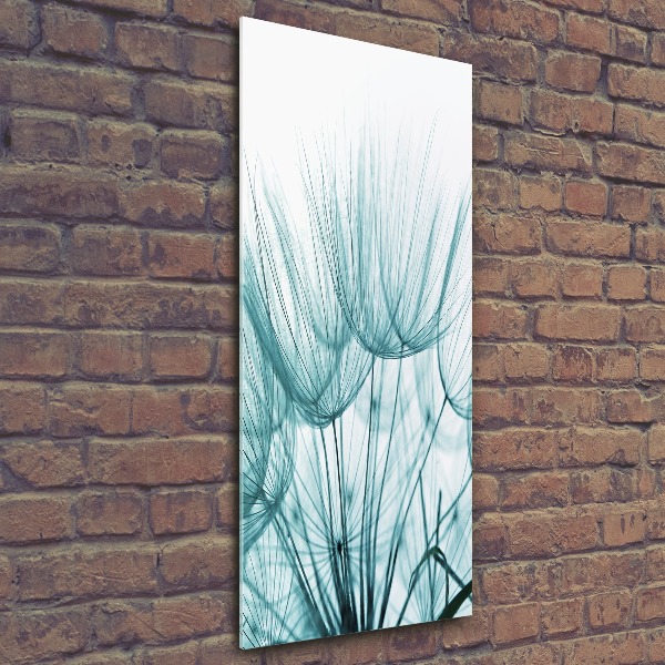 Quadro in vetro acrilico verticale Semi di tarassaco