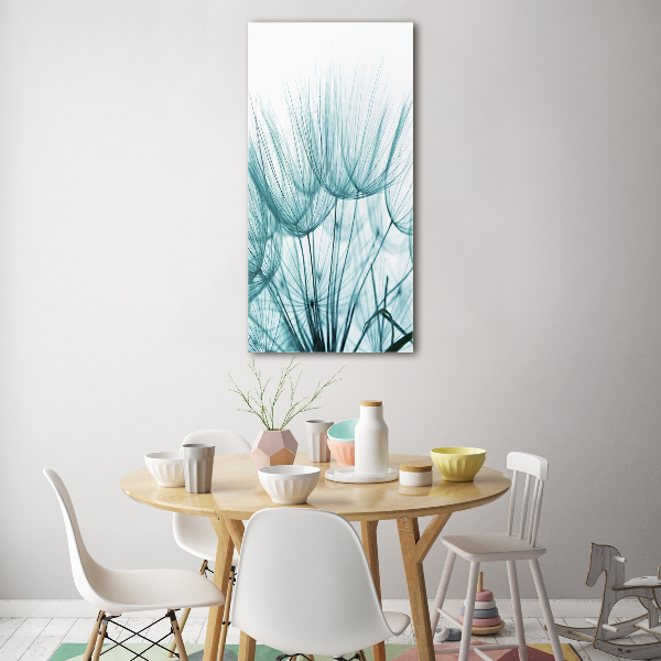 Quadro in vetro acrilico verticale Semi di tarassaco