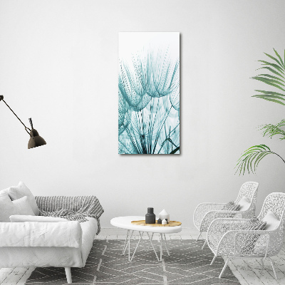 Quadro in vetro acrilico verticale Semi di tarassaco