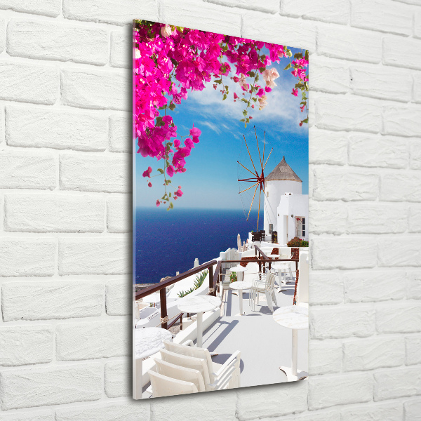 Quadro in vetro acrilico verticale Santorini, Grecia