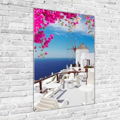 Quadro in vetro acrilico verticale Santorini, Grecia
