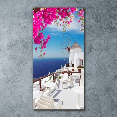 Quadro in vetro acrilico verticale Santorini, Grecia