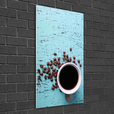 Quadro stampa su vetro acrilico verticale Una tazza di caffè