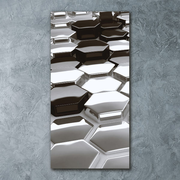 Quadro stampa su vetro acrilico verticale Astrazione 3D