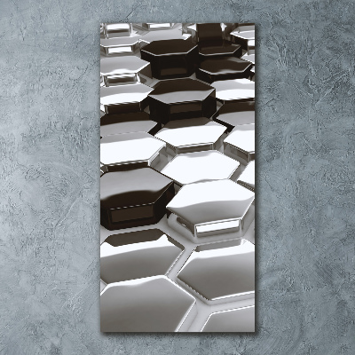 Quadro stampa su vetro acrilico verticale Astrazione 3D