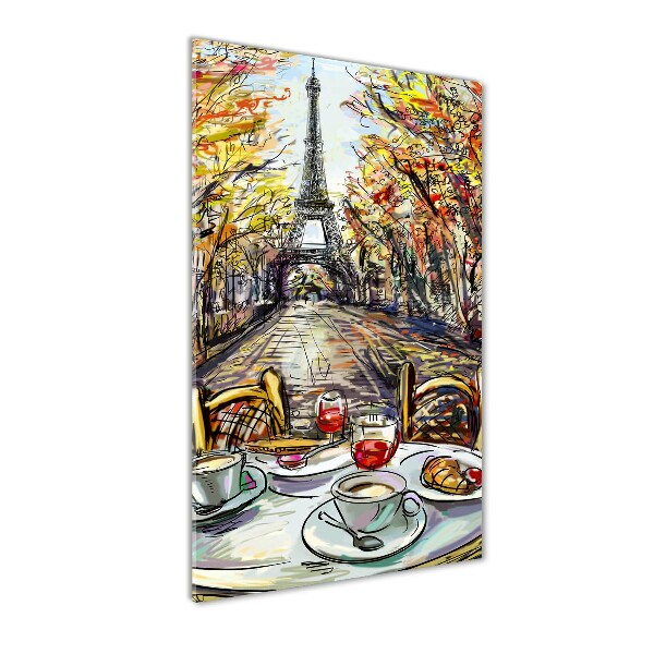 Quadro vetro acrilico verticale Colazione a Parigi