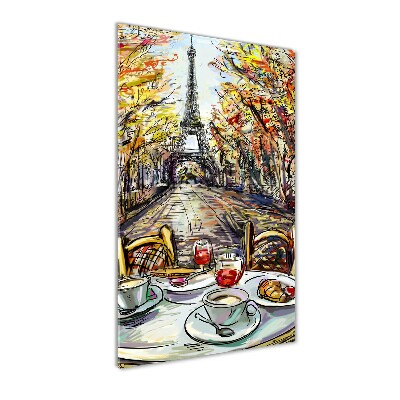 Quadro vetro acrilico verticale Colazione a Parigi