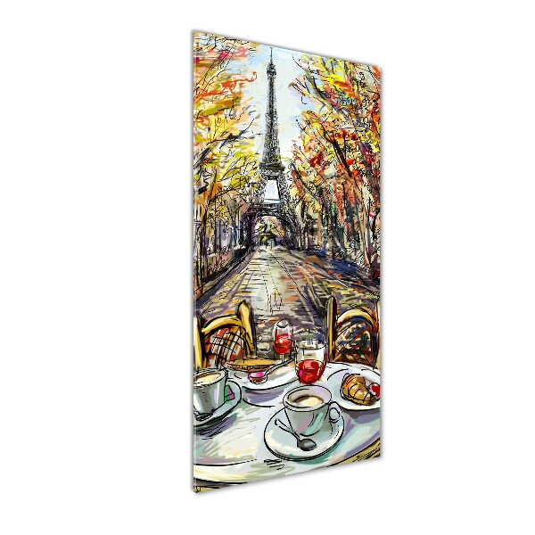 Quadro vetro acrilico verticale Colazione a Parigi