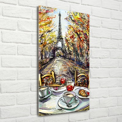 Quadro vetro acrilico verticale Colazione a Parigi