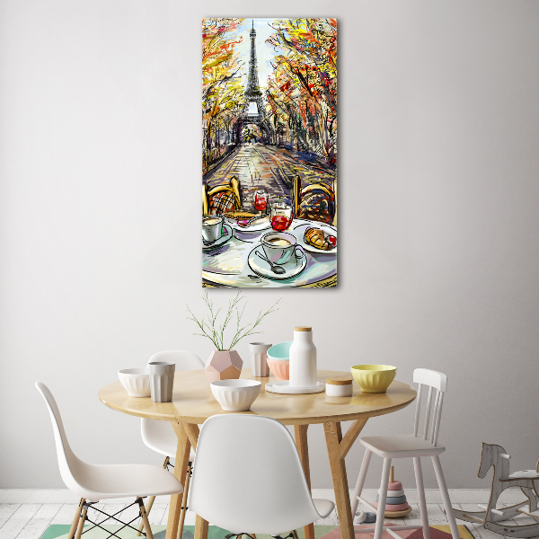Quadro vetro acrilico verticale Colazione a Parigi