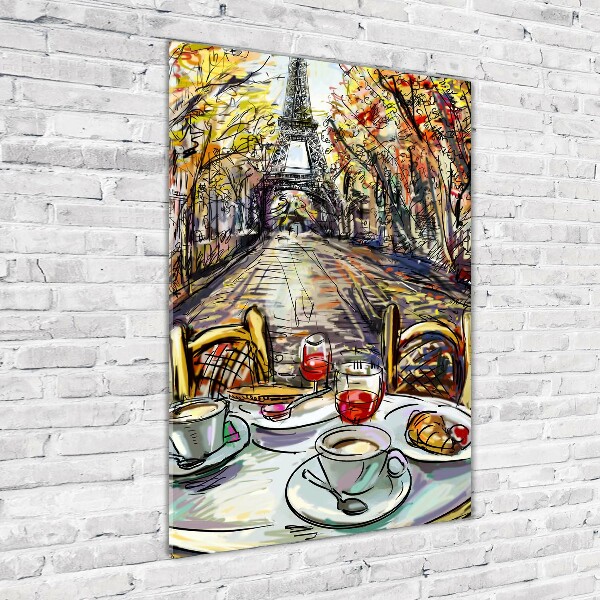 Quadro vetro acrilico verticale Colazione a Parigi