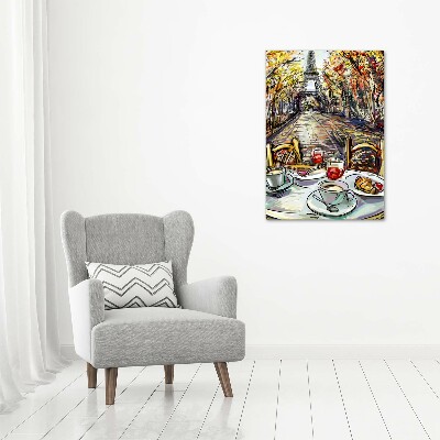 Quadro vetro acrilico verticale Colazione a Parigi