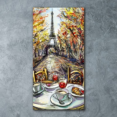 Quadro vetro acrilico verticale Colazione a Parigi