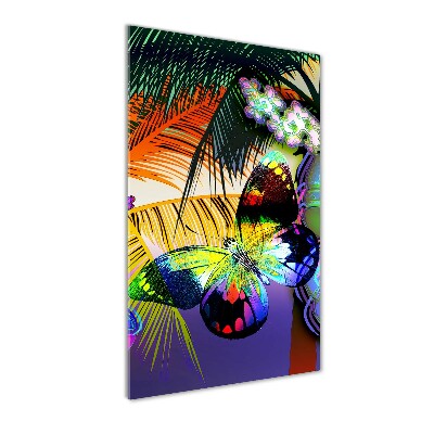 Quadro in vetro acrilico verticale Fiori colorati