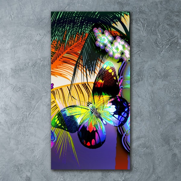 Quadro in vetro acrilico verticale Fiori colorati