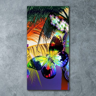 Quadro in vetro acrilico verticale Fiori colorati