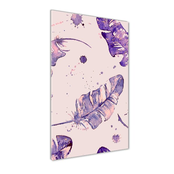 Quadro stampa su vetro acrilico verticale Piume