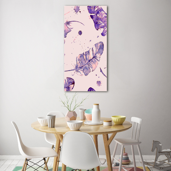 Quadro stampa su vetro acrilico verticale Piume