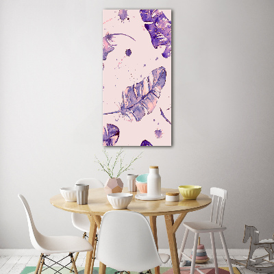 Quadro stampa su vetro acrilico verticale Piume