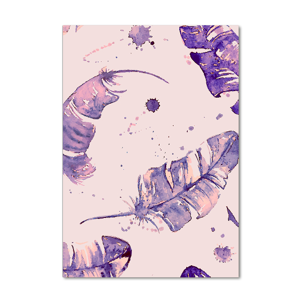 Quadro stampa su vetro acrilico verticale Piume