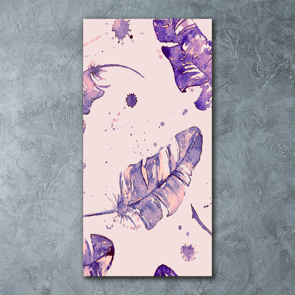 Quadro stampa su vetro acrilico verticale Piume