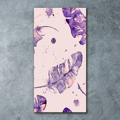 Quadro stampa su vetro acrilico verticale Piume