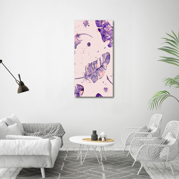 Quadro stampa su vetro acrilico verticale Piume