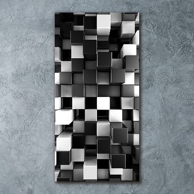 Quadro vetro acrilico verticale Astrazione cubica