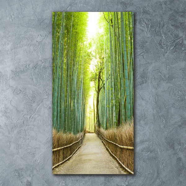 Quadro stampa su vetro acrilico verticale Foresta di bambù