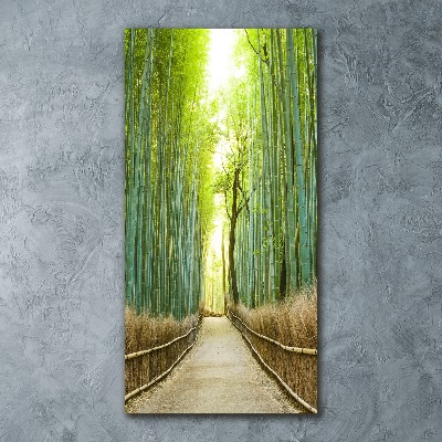 Quadro stampa su vetro acrilico verticale Foresta di bambù