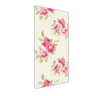 Quadro vetro acrilico verticale Fiori rosa