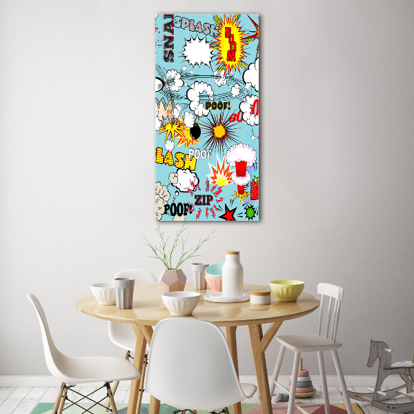 Quadro vetro acrilico verticale Fumetti