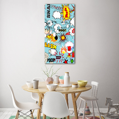 Quadro vetro acrilico verticale Fumetti