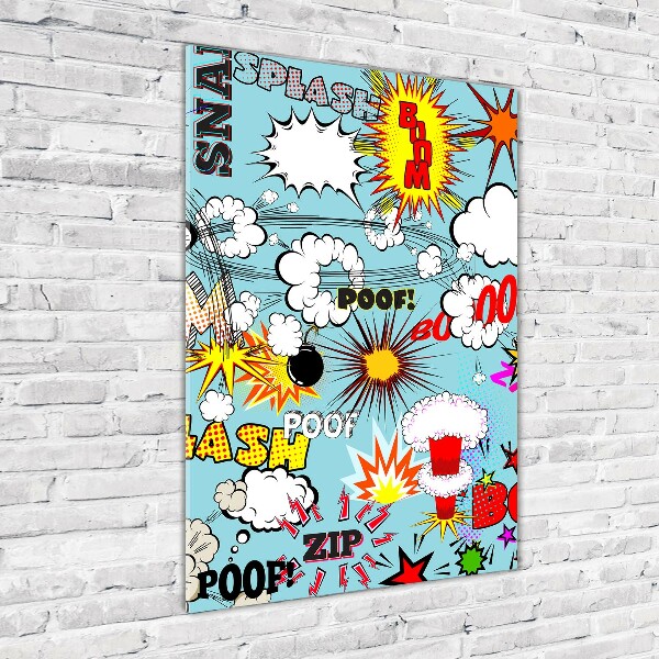 Quadro vetro acrilico verticale Fumetti