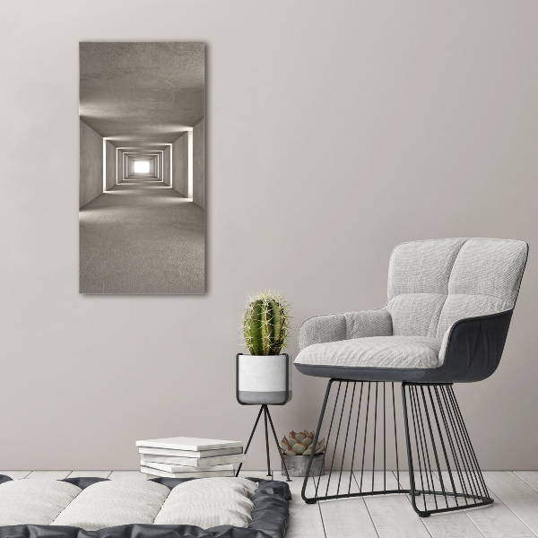 Quadro in vetro acrilico verticale Tunnel in cemento