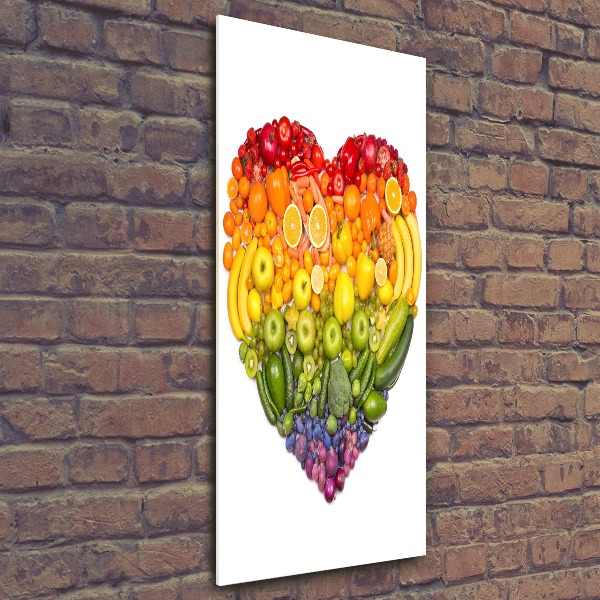 Quadro vetro acrilico verticale Cuore di frutta
