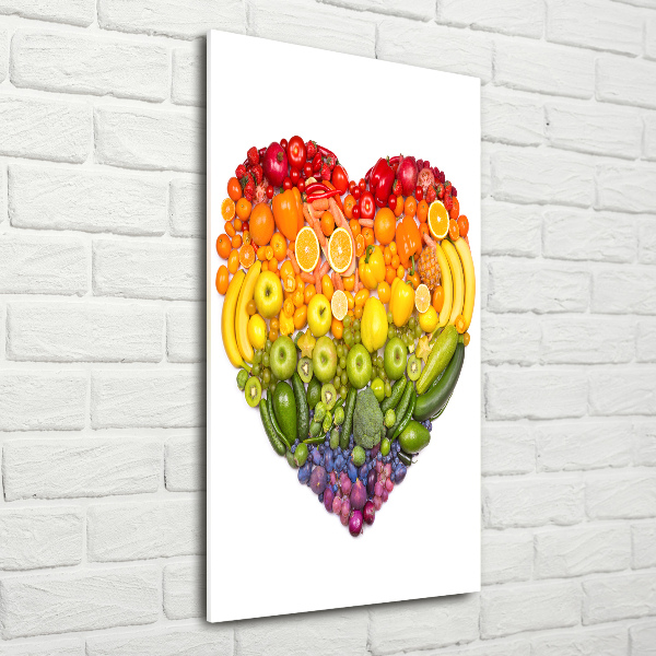 Quadro vetro acrilico verticale Cuore di frutta