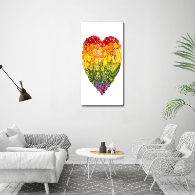 Quadro vetro acrilico verticale Cuore di frutta