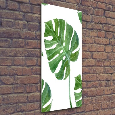 Quadro in vetro acrilico verticale Monstera