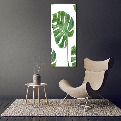 Quadro in vetro acrilico verticale Monstera