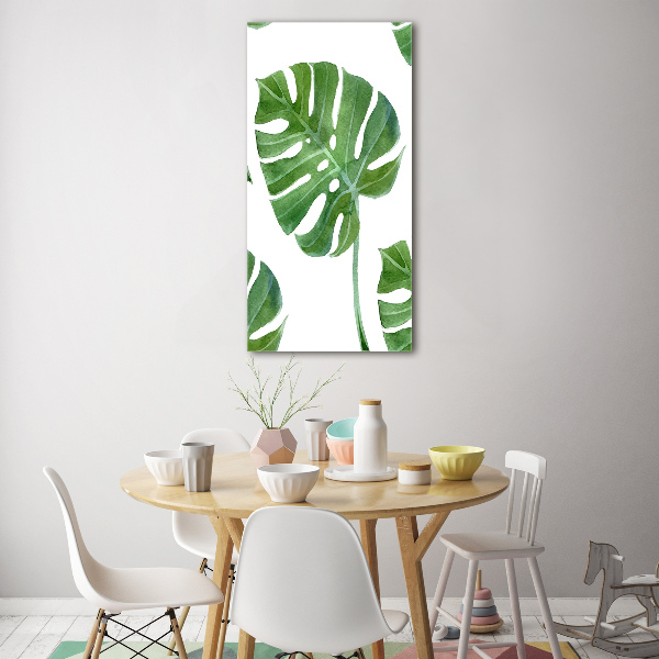 Quadro in vetro acrilico verticale Monstera