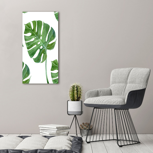 Quadro in vetro acrilico verticale Monstera