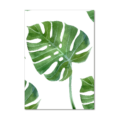 Quadro in vetro acrilico verticale Monstera